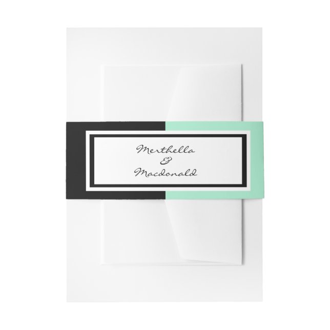 Cintas Para Invitaciones Boda negro moderno con neonatina (Anverso Ejemplo)