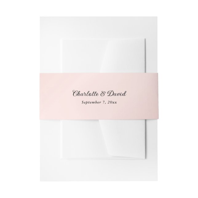 Cintas Para Invitaciones Boda negro rosado de Rubor (Anverso Ejemplo)