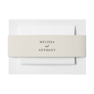 Cintas Para Invitaciones Boda negro y crudo Minimalista moderno