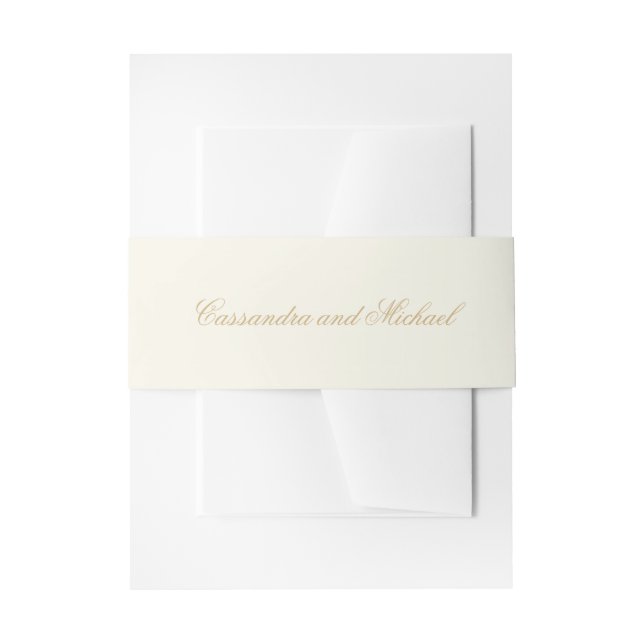 Cintas Para Invitaciones Boda Neutral Blanca  (Anverso Ejemplo)