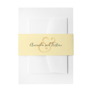 Cintas Para Invitaciones Boda Nombres Amarillo limón