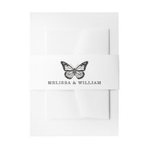 Boda Novia y Groom Mariposa Negro y Blanco