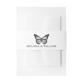 Cintas Para Invitaciones Boda Novia y Groom Mariposa Negro y Blanco