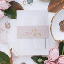 Cintas Para Invitaciones Boda Nude Romantic Watercolor Florals