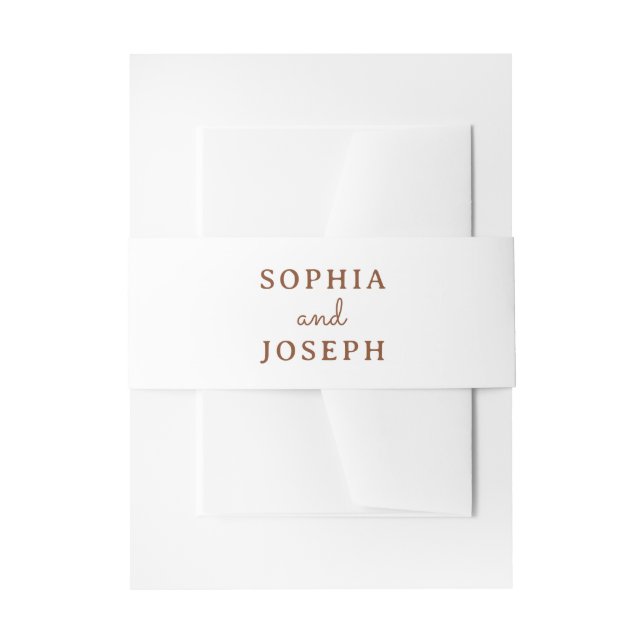 Cintas Para Invitaciones Boda Occidental Chic Minimalista (Anverso Ejemplo)