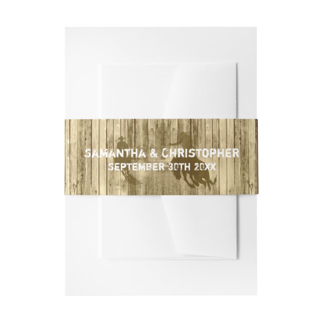 Cintas Para Invitaciones Boda occidental de vaquero rústico salvaje (Anverso Ejemplo)