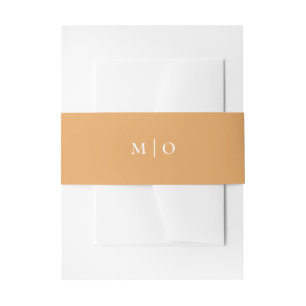 Cintas Para Invitaciones Boda Otoño Óxido de Oro   Iniciales Minimalistas
