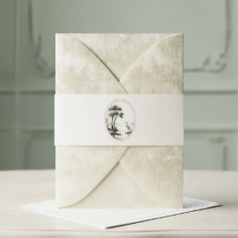 Cintas Para Invitaciones Boda Ovalada Romántica Garza Francesa