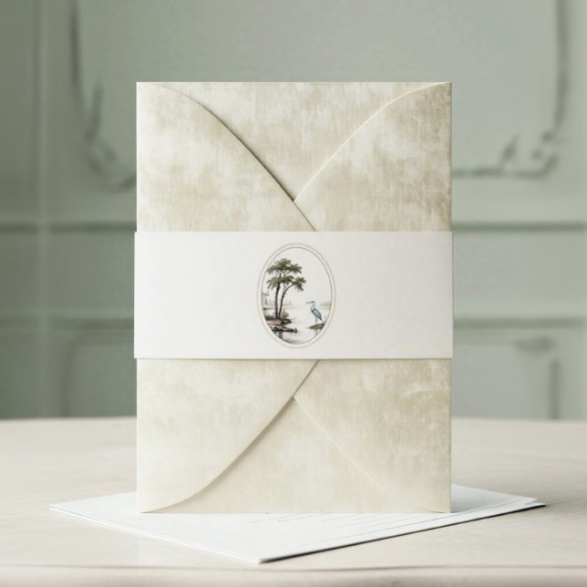 Cintas Para Invitaciones Boda Ovalada Romántica Garza Francesa (Subido por el creador)