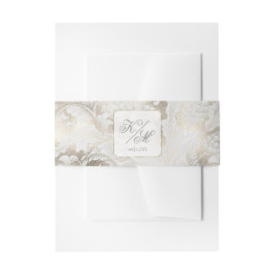 Cintas Para Invitaciones Boda Paisley formal Champagne ID767
