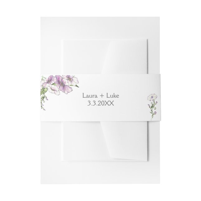 Cintas Para Invitaciones Boda Pansy moderno (Anverso Ejemplo)