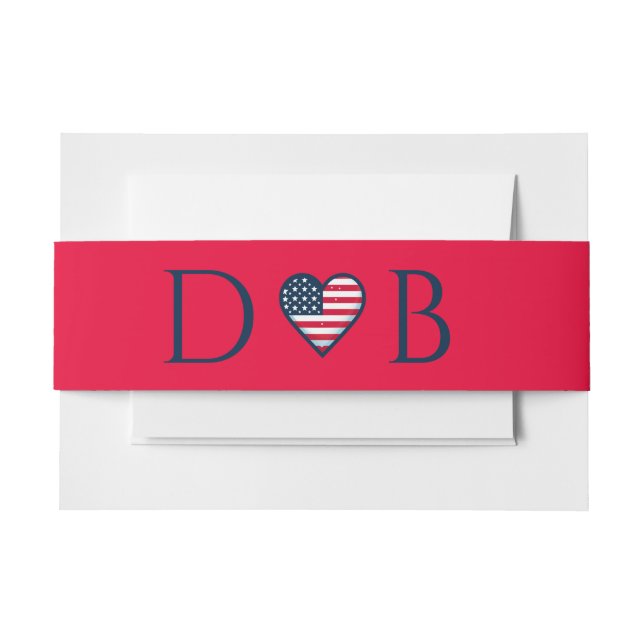 Cintas Para Invitaciones BODA Pareja de Estados Unidos (Anverso Ejemplo)