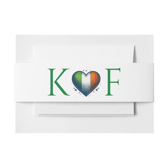 Cintas Para Invitaciones Boda Pareja de Irlanda (Anverso Ejemplo)