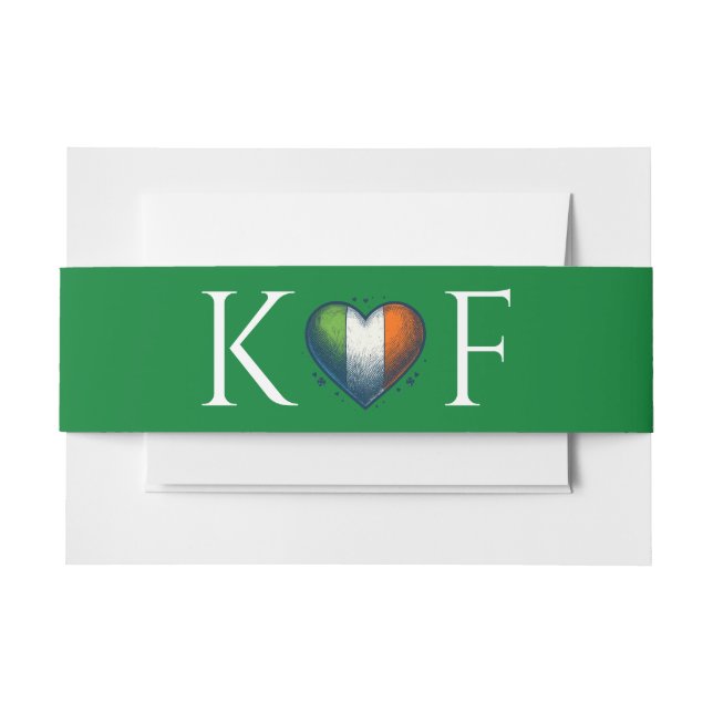Cintas Para Invitaciones Boda Pareja de Irlanda (Anverso Ejemplo)