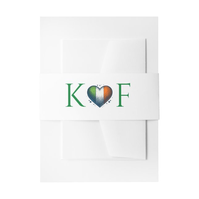 Cintas Para Invitaciones Boda Pareja de Irlanda (Anverso Ejemplo)