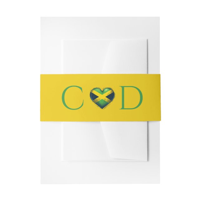 Cintas Para Invitaciones Boda Pareja de Jamaica (Anverso Ejemplo)