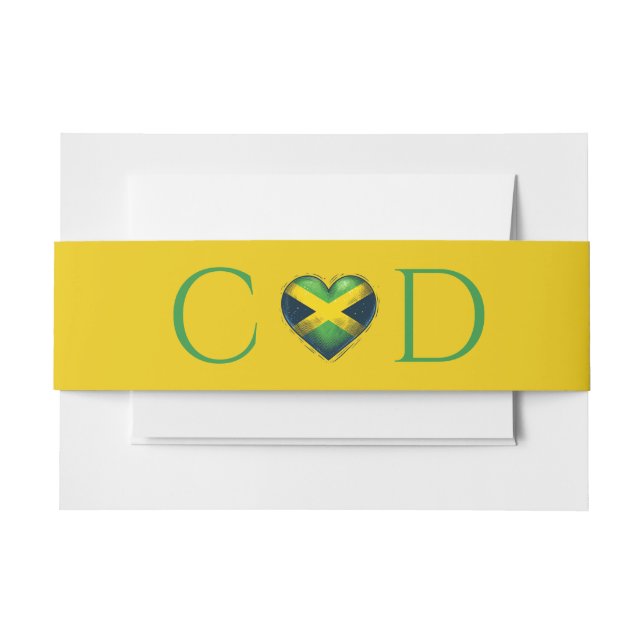 Cintas Para Invitaciones Boda Pareja de Jamaica (Anverso Ejemplo)