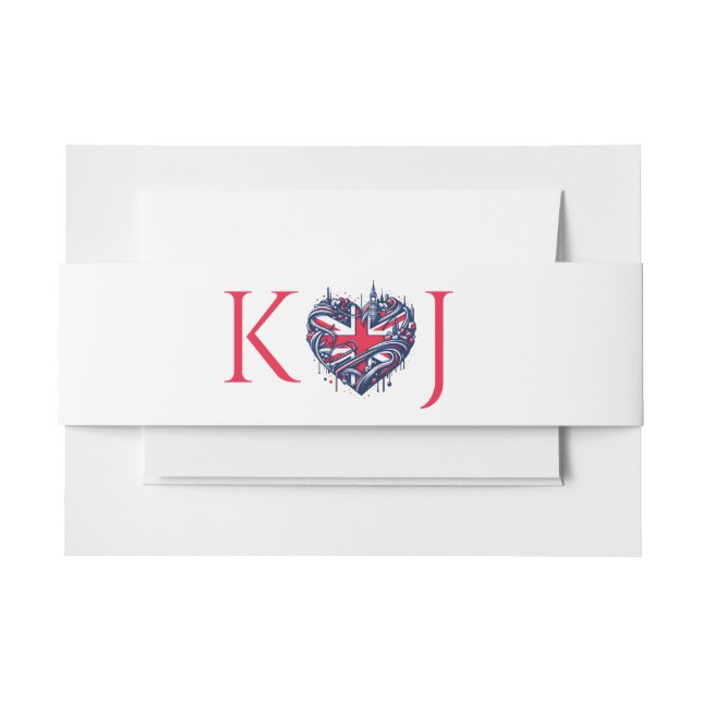 Cintas Para Invitaciones BODA Pareja del Reino Unido (Anverso Ejemplo)