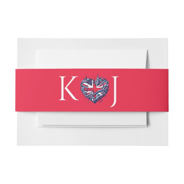 Cintas Para Invitaciones BODA Pareja del Reino Unido (Anverso Ejemplo)