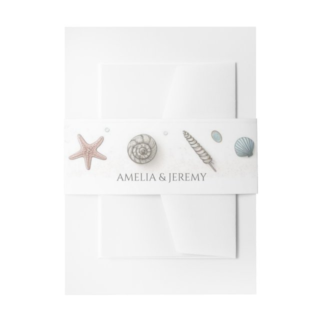 Cintas Para Invitaciones Boda Pastel Beach (Anverso Ejemplo)