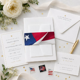 Cintas Para Invitaciones BODA PATRIÓTICA con Bandera Americana
