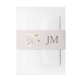 Cintas Para Invitaciones Boda Peony Monogram Floral Mauve