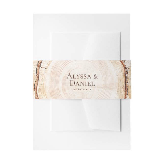 Cintas Para Invitaciones Boda Personalizada Bosque Rústico (Anverso Ejemplo)