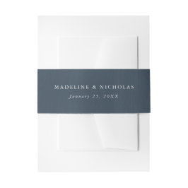 Cintas Para Invitaciones Boda Personalizada con Acuarela Azul Marino
