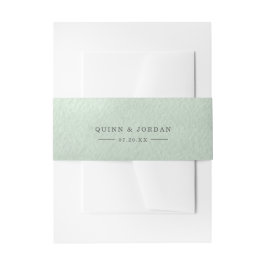 Cintas Para Invitaciones Boda personalizada con acuarela en verde salvia