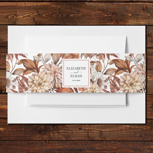 Cintas Para Invitaciones Boda personalizada de otoño en Terracota (Subido por el creador)