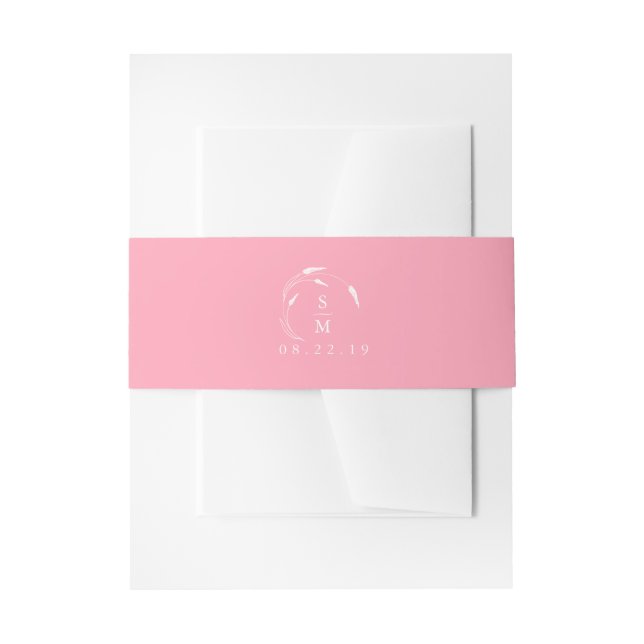 Cintas Para Invitaciones Boda personalizada rosa (Anverso Ejemplo)