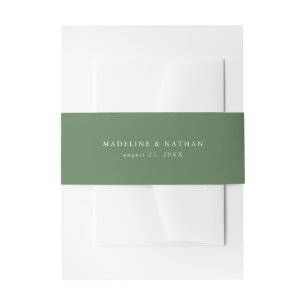 Cintas Para Invitaciones Boda Personalizada Verde Elegante