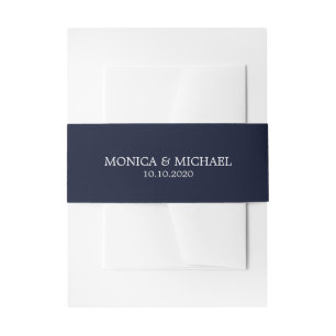 Cintas Para Invitaciones Boda personalizado azul oscuro