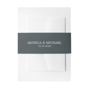 Cintas Para Invitaciones Boda personalizado Blue Gray Classic