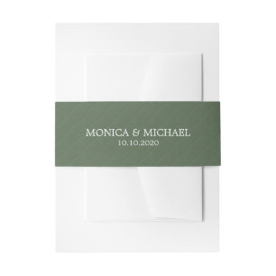 Cintas Para Invitaciones Boda personalizado clásico de cepillado verde oscu