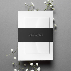 Cintas Para Invitaciones Boda personalizado clásico en blanco y negro