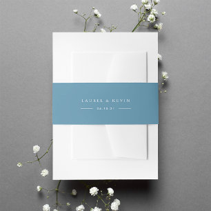 Cintas Para Invitaciones Boda personalizado de azul ceruleano