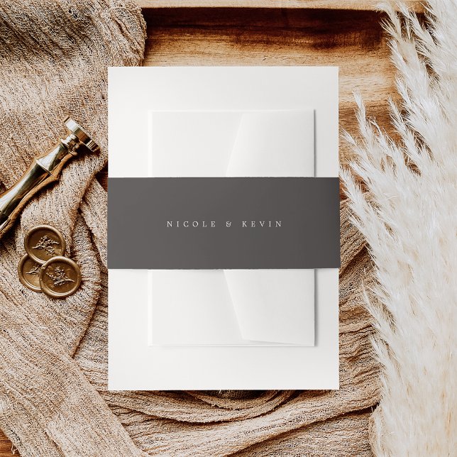Cintas Para Invitaciones Boda personalizado de Dark Charcoal Brown (Subido por el creador)