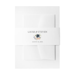Cintas Para Invitaciones Boda personalizado de floral rosa Rubor azul de la