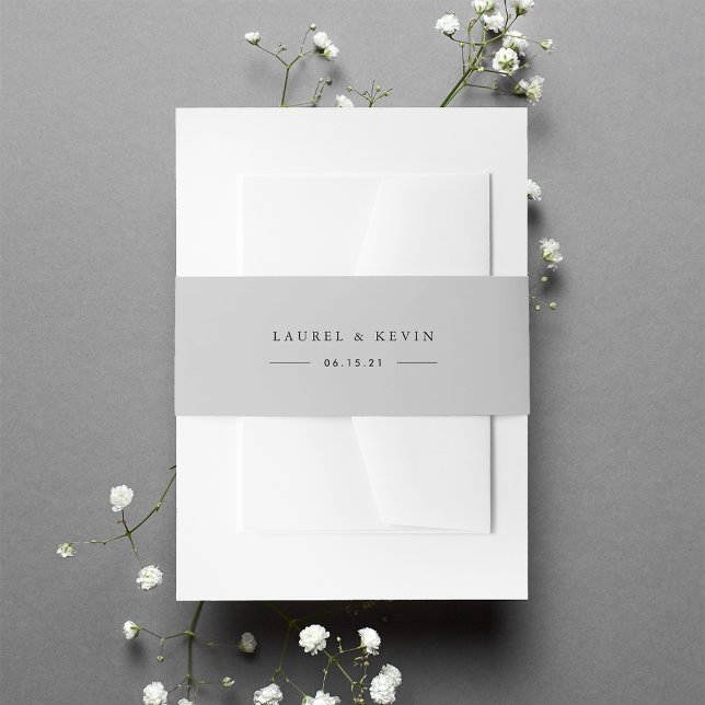 Cintas Para Invitaciones Boda personalizado de gris claro (Subido por el creador)