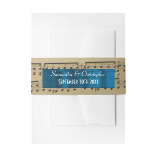 Cintas Para Invitaciones Boda personalizado de hoja de música
