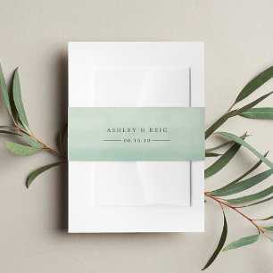 Cintas Para Invitaciones Boda personalizado de la acuarela verde de Jade