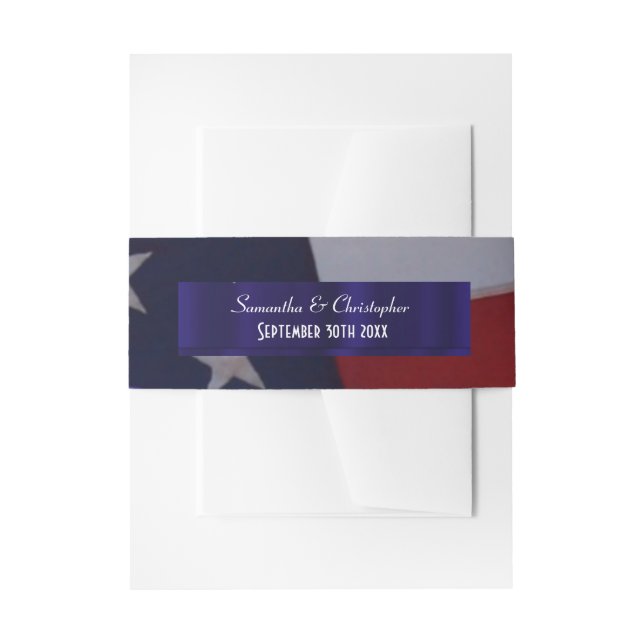 Cintas Para Invitaciones Boda personalizado de la bandera estadounidense pa (Anverso Ejemplo)