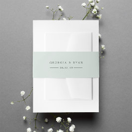 Cintas Para Invitaciones Boda personalizado de Pastel Sage Green