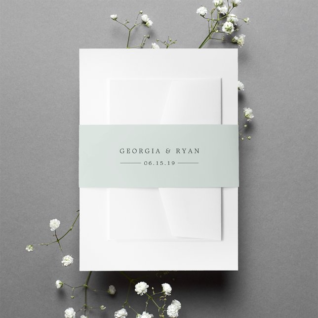 Cintas Para Invitaciones Boda personalizado de Pastel Sage Green (Subido por el creador)