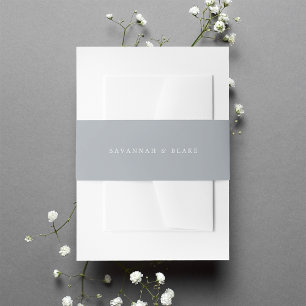 Cintas Para Invitaciones Boda personalizado de pizarra azul-gris