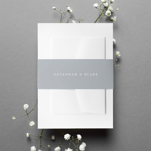 Cintas Para Invitaciones Boda personalizado de pizarra azul-gris (Subido por el creador)
