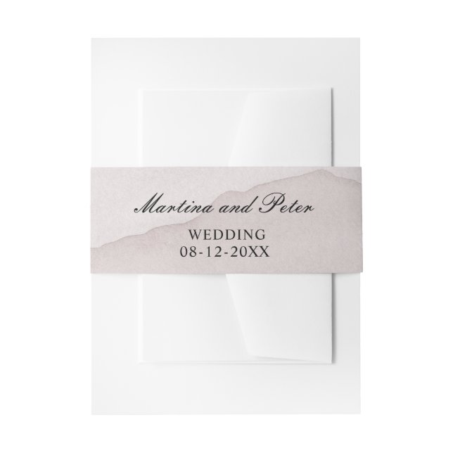 Cintas Para Invitaciones Boda personalizado de rosa polvoriento abstracto (Anverso Ejemplo)