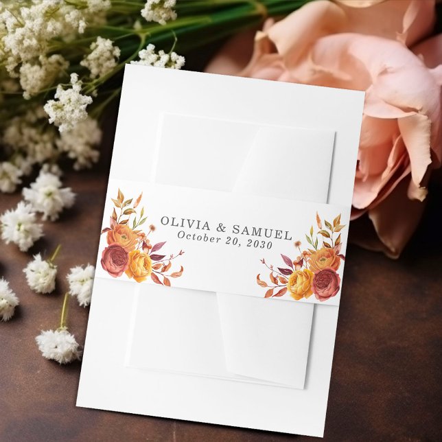 Cintas Para Invitaciones Boda personalizado floral de otoño (Subido por el creador)