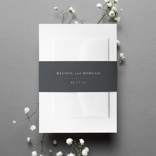 Cintas Para Invitaciones Boda personalizado sin negro de carbón sólido (Subido por el creador)